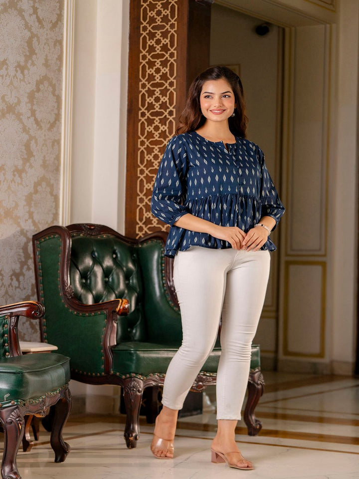 Blue Peplum Tunic