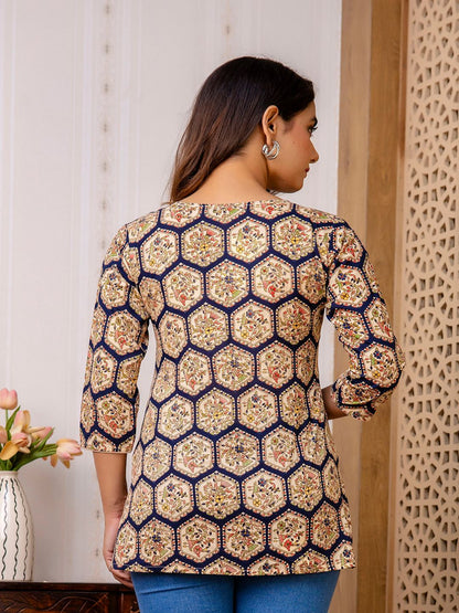 Black Printed Straight Tunic