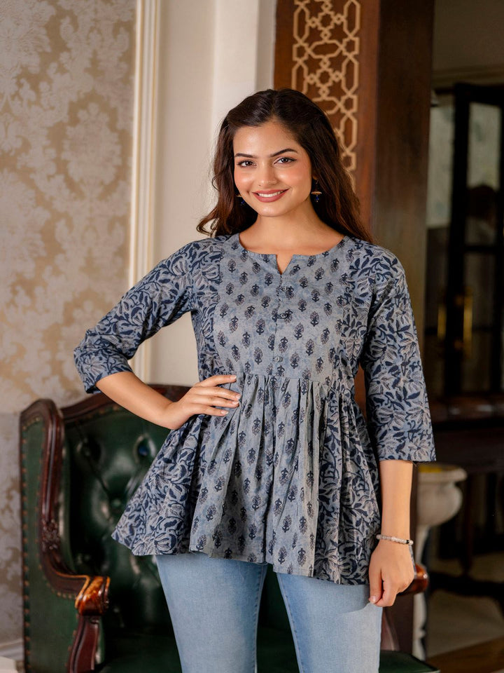 Grey Peplum Tunic