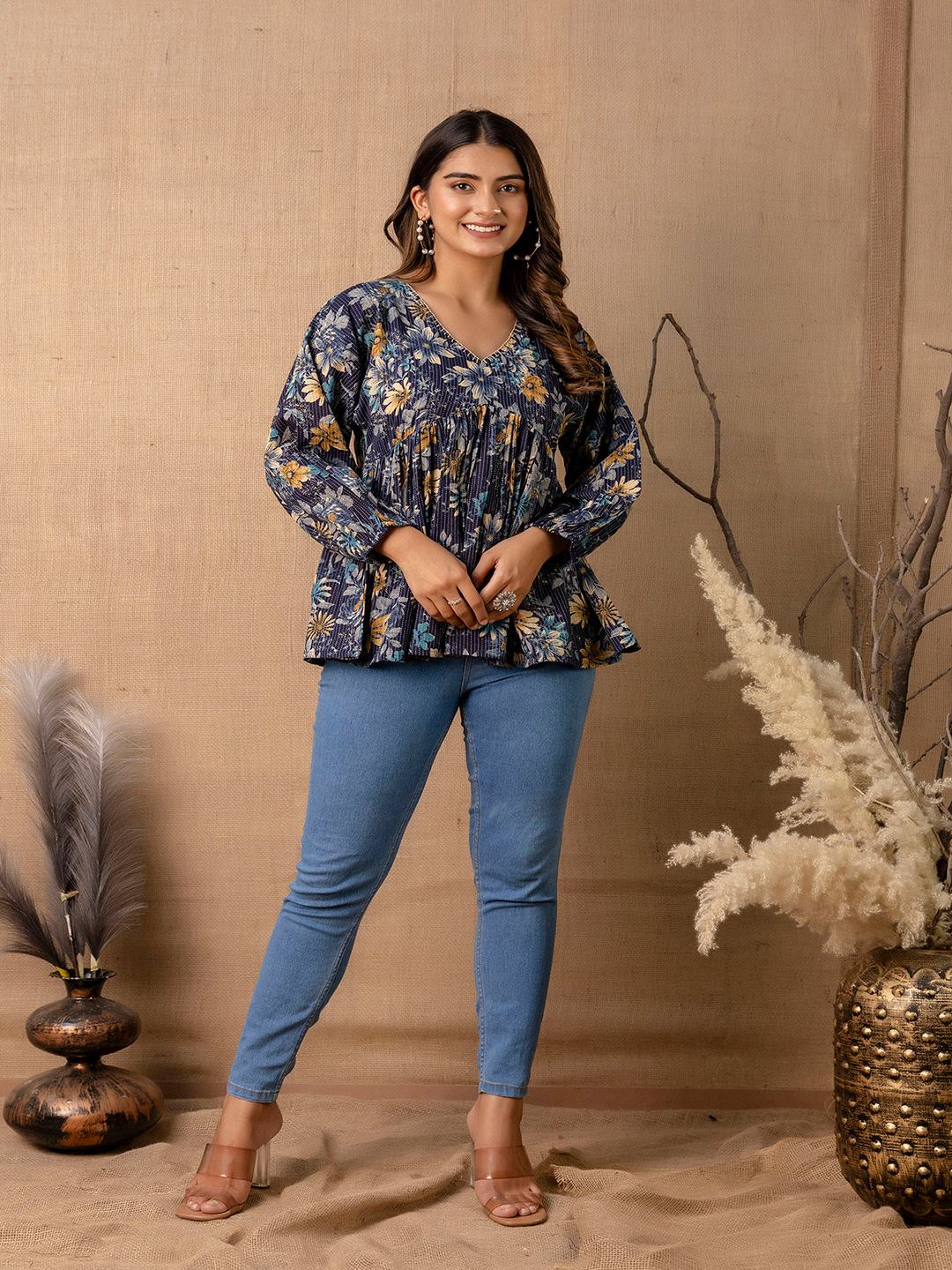 Navy Blue Peplum Tunic