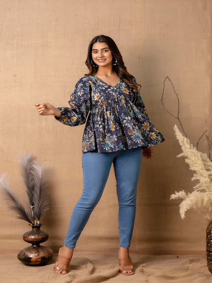 Navy Blue Peplum Tunic