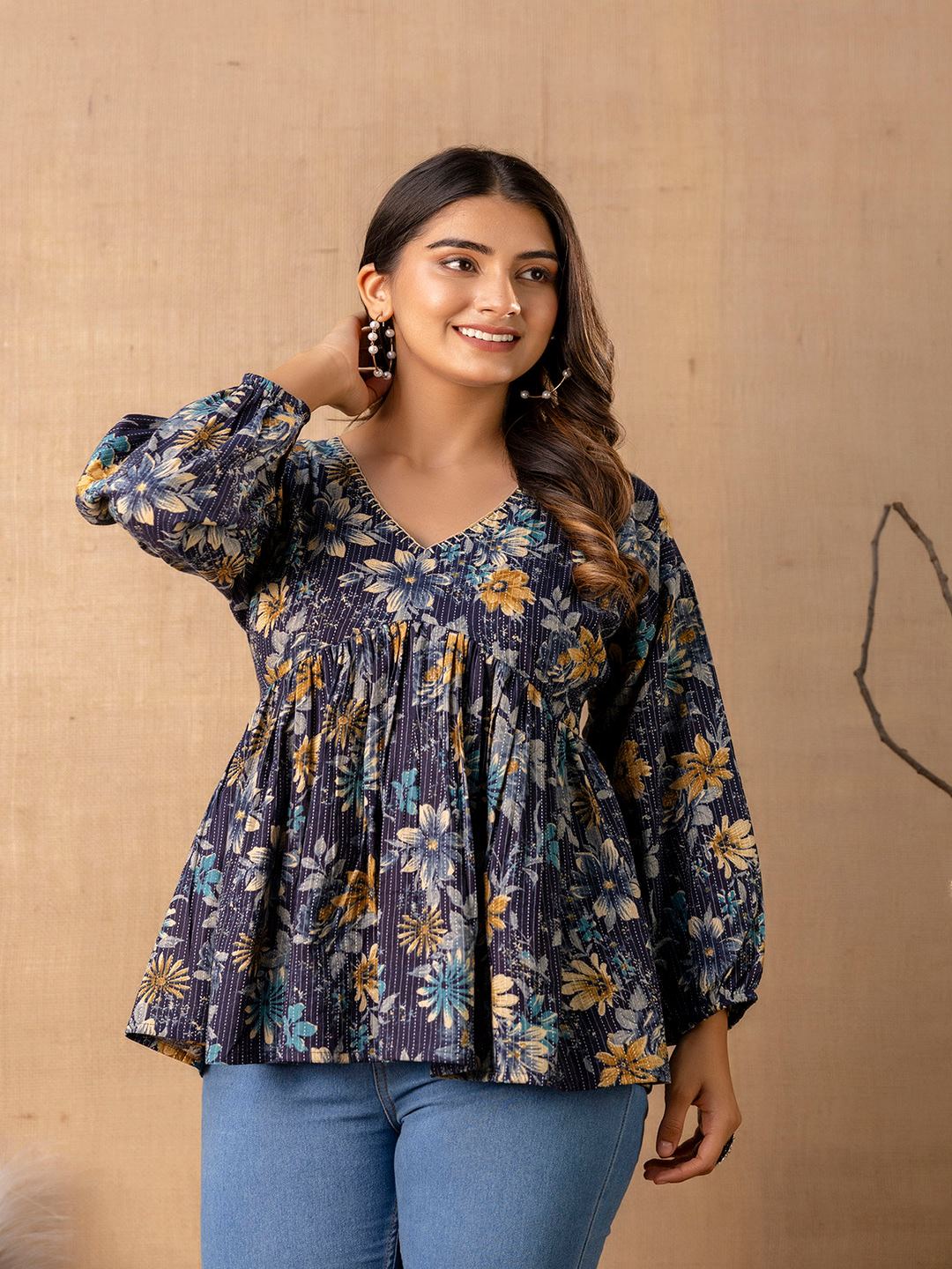 Navy Blue Peplum Tunic