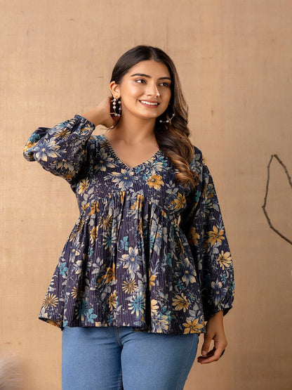 Navy Blue Peplum Tunic