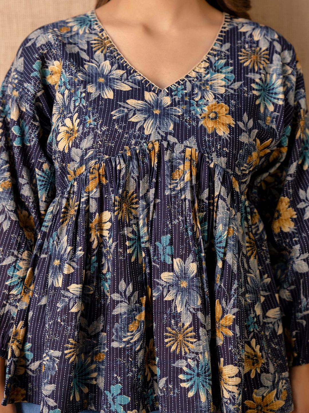 Navy Blue Peplum Tunic
