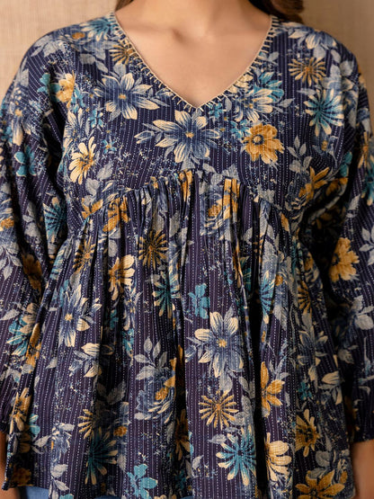 Navy Blue Peplum Tunic