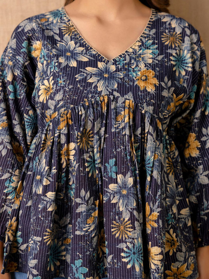 Navy Blue Peplum Tunic