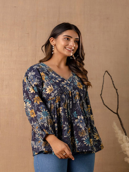 Navy Blue Peplum Tunic