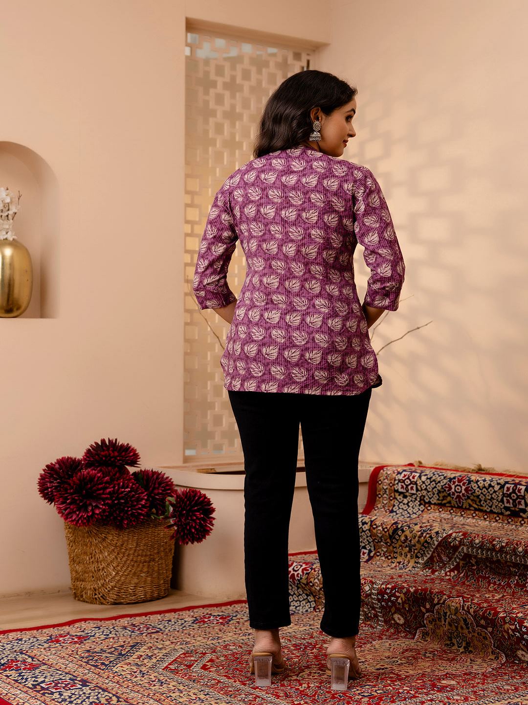 Purple Printed Straight Tunic