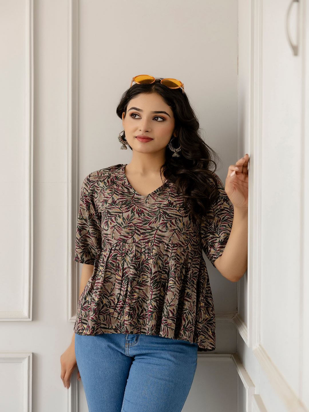 Multi Printed Peplum Tunic