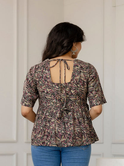 Multi Printed Peplum Tunic