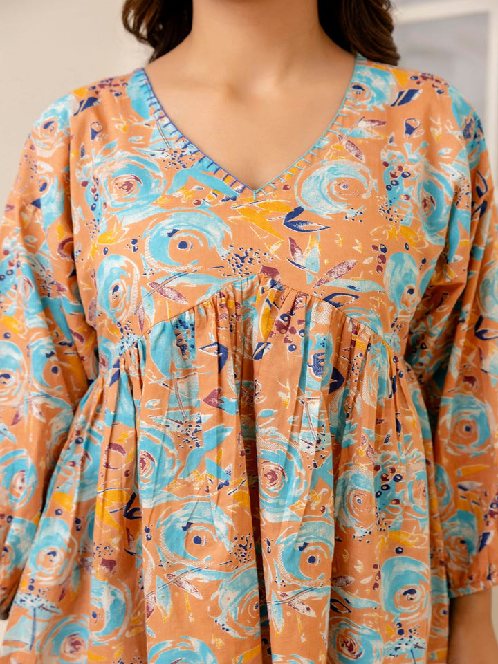 Multi Printed Peplum Tunic