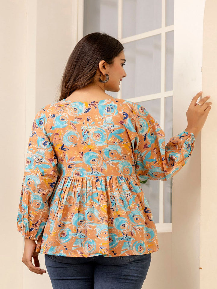 Multi Printed Peplum Tunic