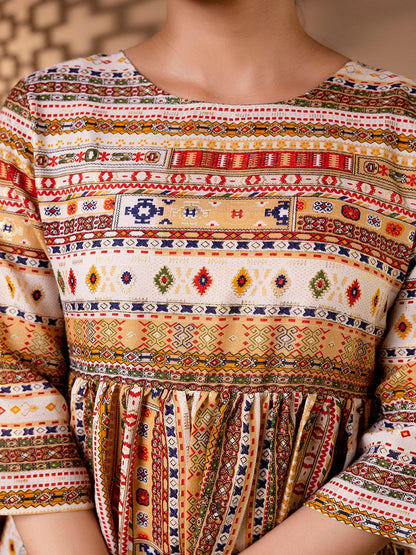 Multi Printed Peplum Tunic