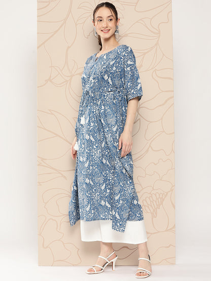 Blue Ethnic Printed Kaftan