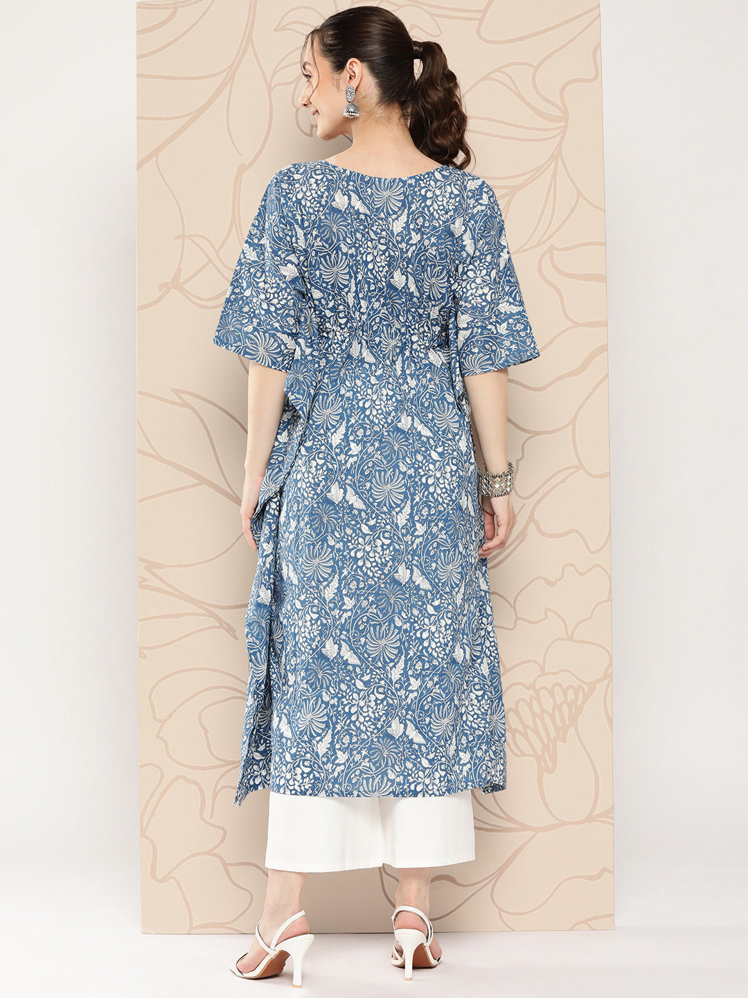 Blue Ethnic Printed Kaftan