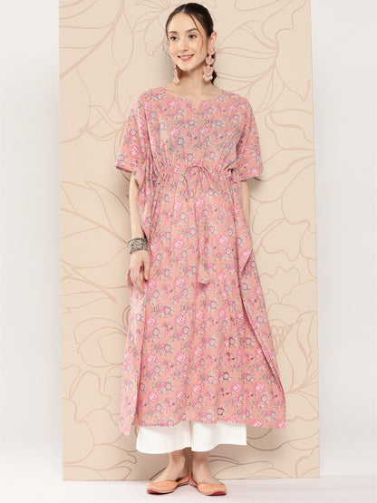 Pink Ethnic Printed Kaftan