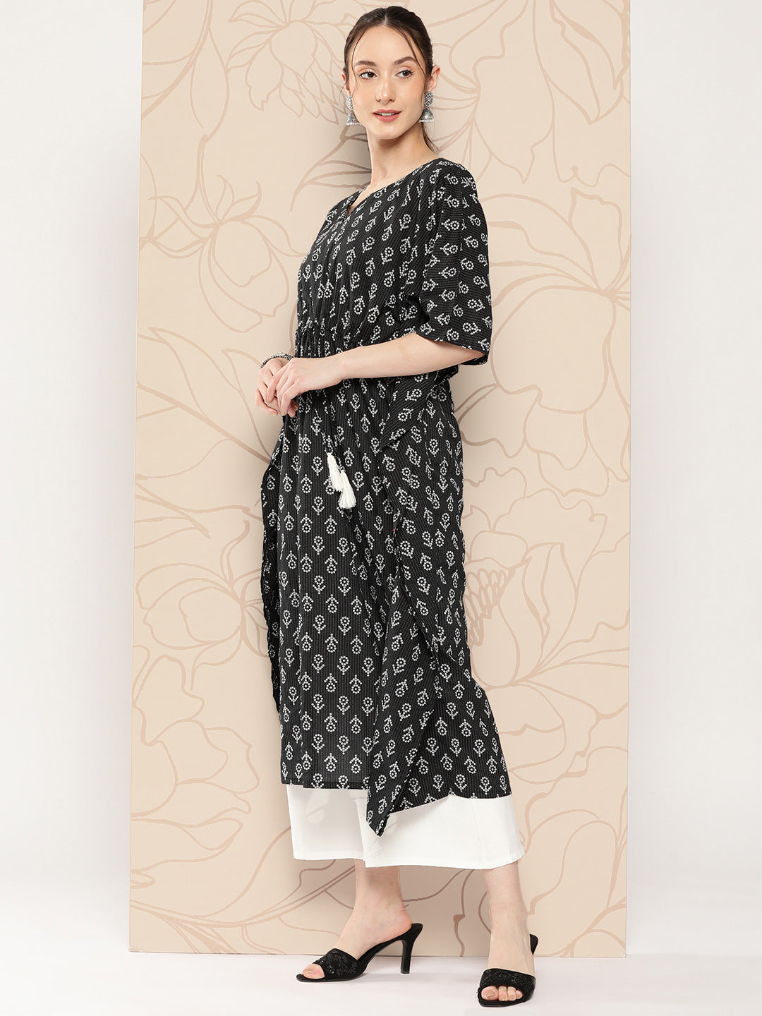 Black Ethnic Printed Kaftan
