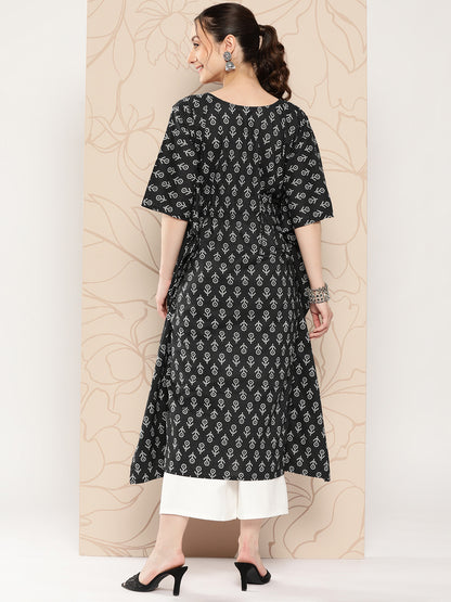 Black Ethnic Printed Kaftan