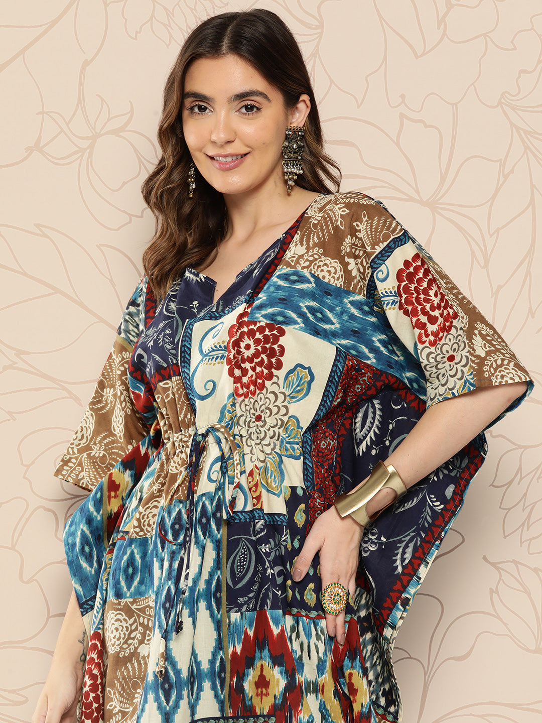 Multi Ethnic Printed Kaftan