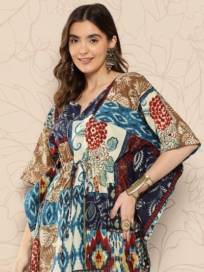 Multi Ethnic Printed Kaftan