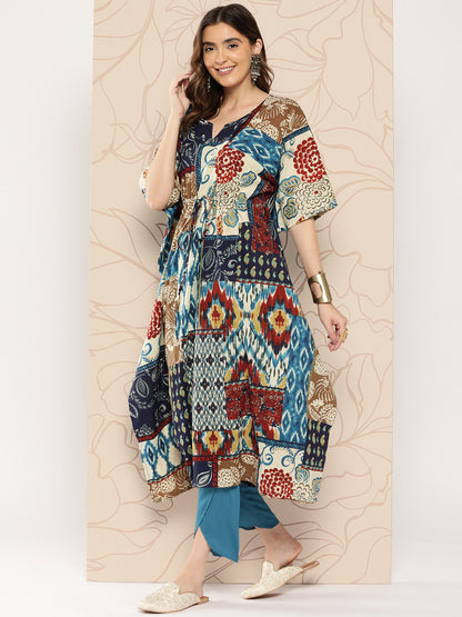 Multi Ethnic Printed Kaftan