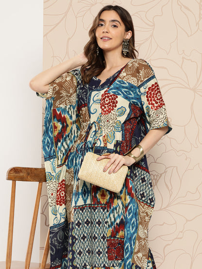 Multi Ethnic Printed Kaftan