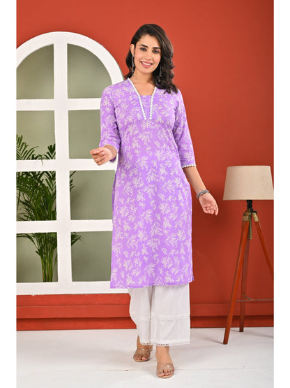 Purple Printed Kurta