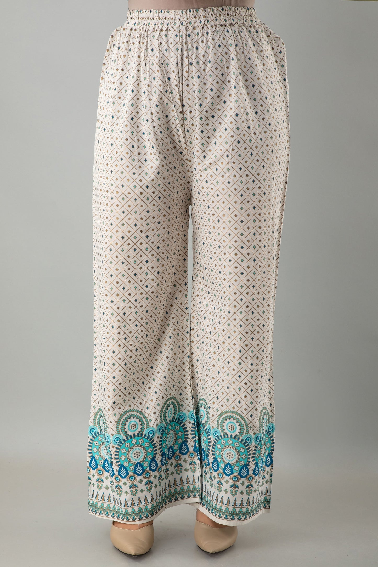 Printed Straight Calf Length 3/4 Sleeves Round Neck Rayon Kurta Set (Preorder)