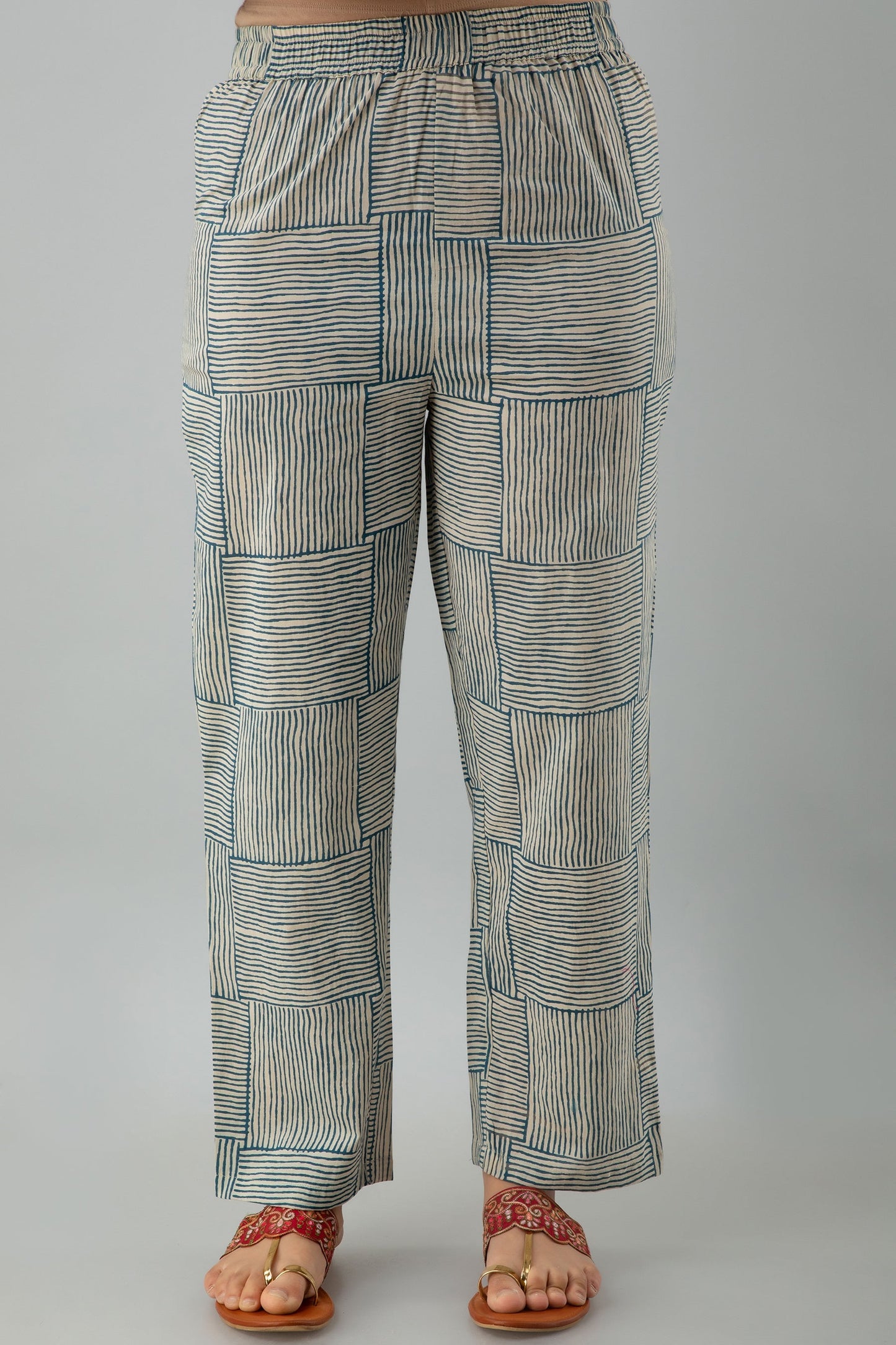 Printed Straight Calf Length 3/4 Sleeves Round Neck Cotton Kurta Dupatta Bottom Set (Preorder)