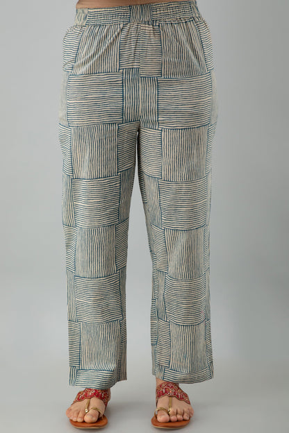 Printed Straight Calf Length 3/4 Sleeves Round Neck Cotton Kurta Dupatta Bottom Set (Preorder)