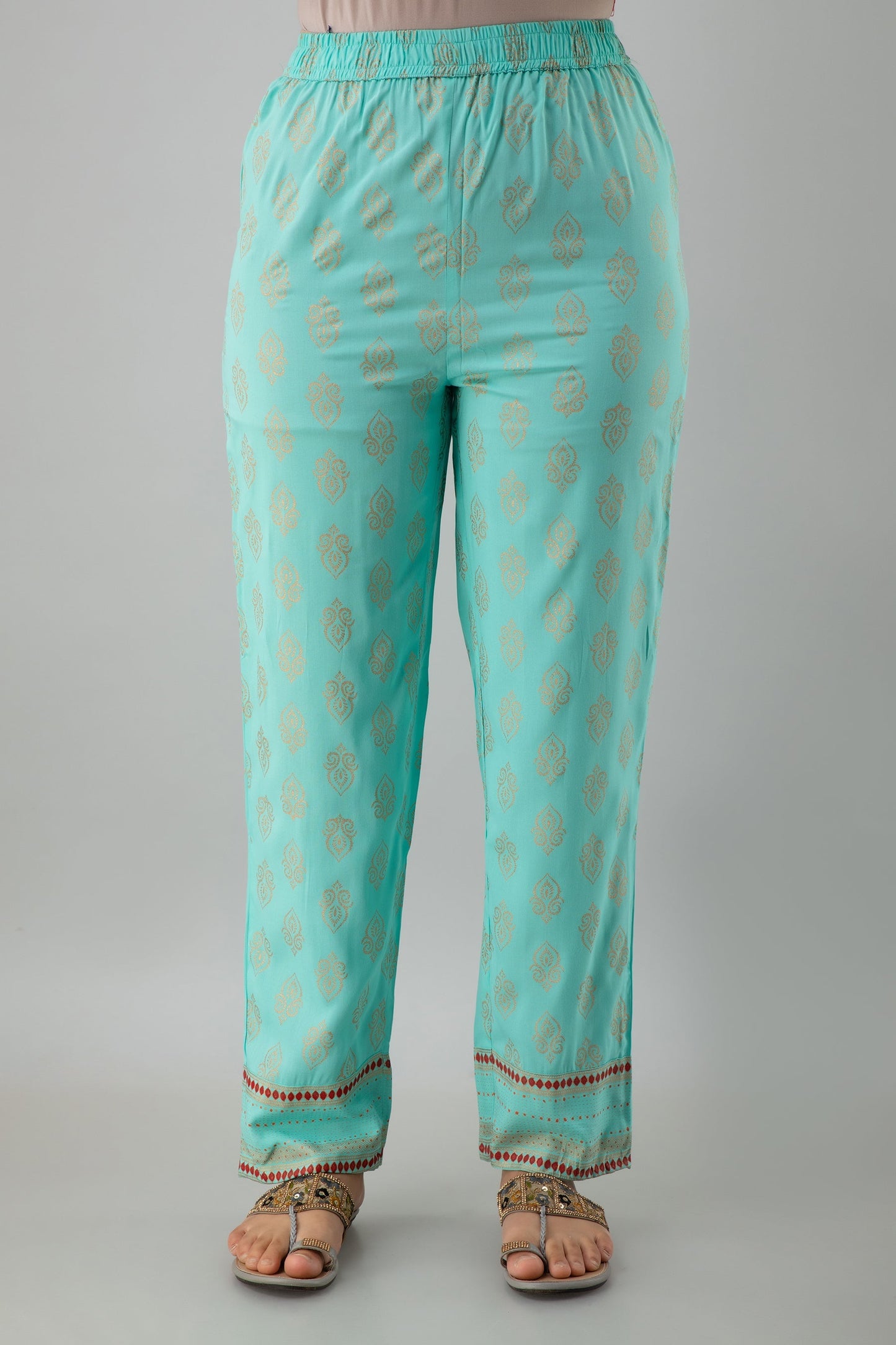 Rayon Calf Length Embroidered  Straight 3/4 Sleeves Round Neck Kurta Set (Preorder)