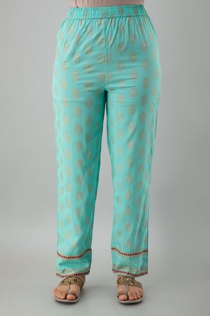 Rayon Calf Length Embroidered  Straight 3/4 Sleeves Round Neck Kurta Set (Preorder)