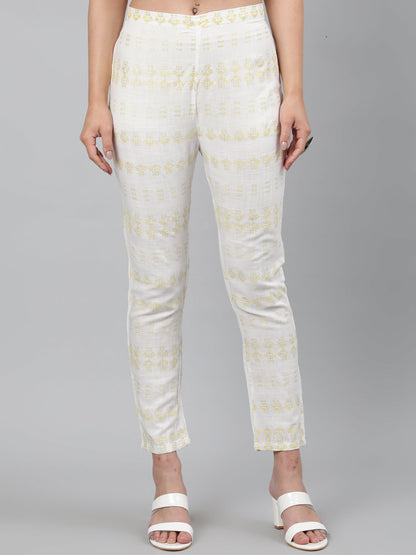 Rayon Slub Sequence 3/4 Sleeve A-Line Round Neck Calf Length Kurta Set (Preorder)