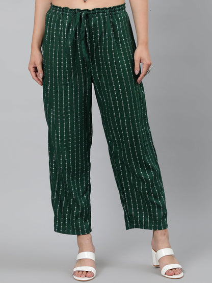 Rayon Printed 3/4 Sleeve A-Line Round Neck Calf Length Kurta Set (Preorder)