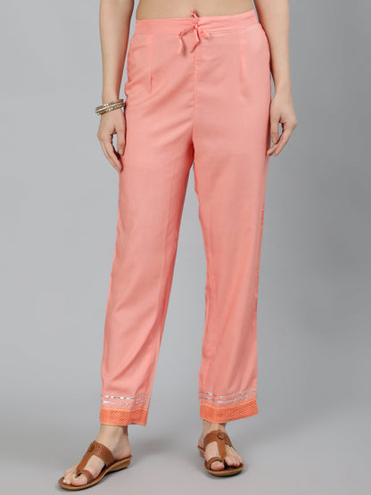 Rayon Slub Embroidered Straight 3/4 Sleeve Round Neck Calf Length Kurta Set (Preorder)