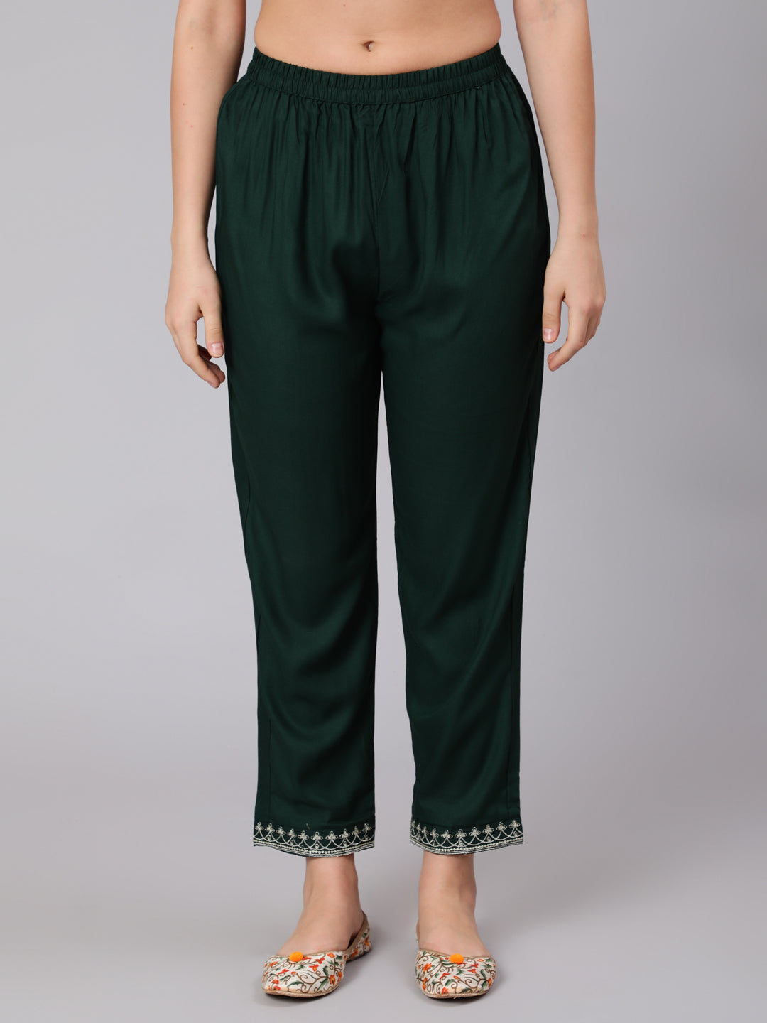 Rayon Calf Length Embroidered Flared 3/4 Sleeve Round Neck Kurta Set (Preorder)