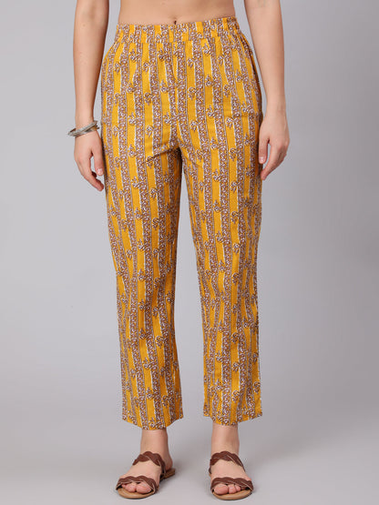 Cotton Calf Length Printed Straight 3/4 Sleeve Round Neck Kurta Set (Preorder)