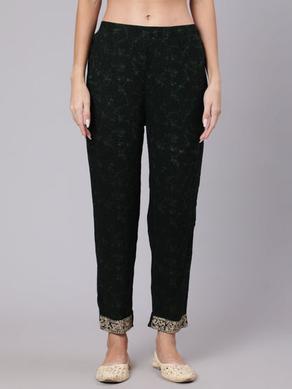 Rayon Calf Length Printed Semi Flared 3/4 Sleeve Round Neck Kurta Bottom Dupatta Set (Preorder)