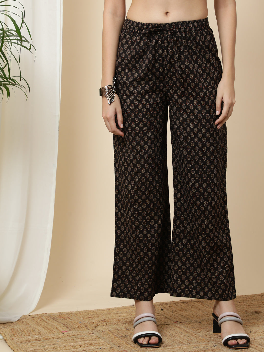 Cotton  Calf Length Printed  3/4 Sleeve Round Neck Kurta Bottom Dupatta Set (Preorder)