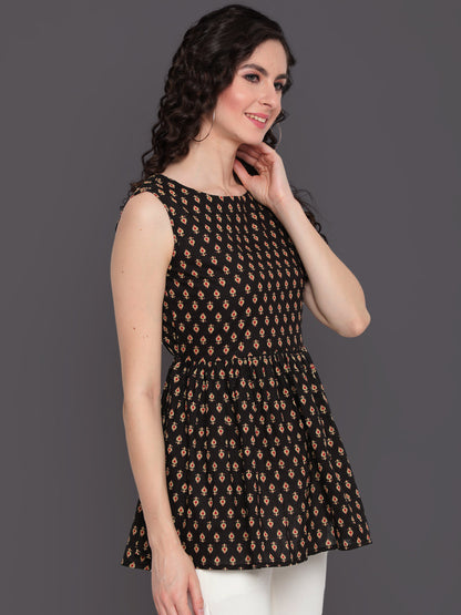 Printed Cotton Sleeveless Regular Top (Preorder)