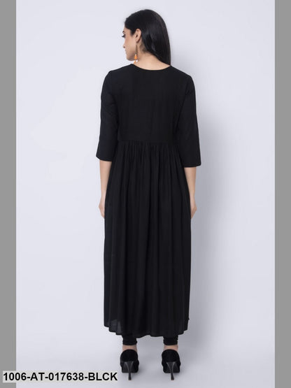 Rayon Embroidered A-Line Kurta