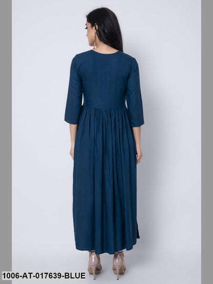 Rayon Embroidered A-Line Kurta