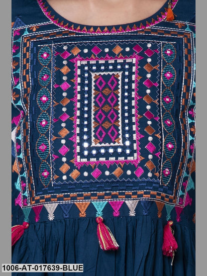 Rayon Embroidered A-Line Kurta