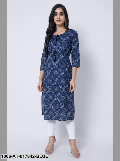 Cotton Printed Straight Kurta