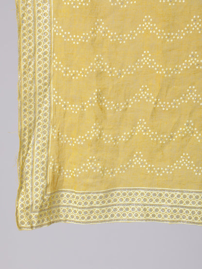 Rayon Ankle Length Printed Flared 3/4 Sleeve Round Neck Kurta Dupatta Set (Preorder)