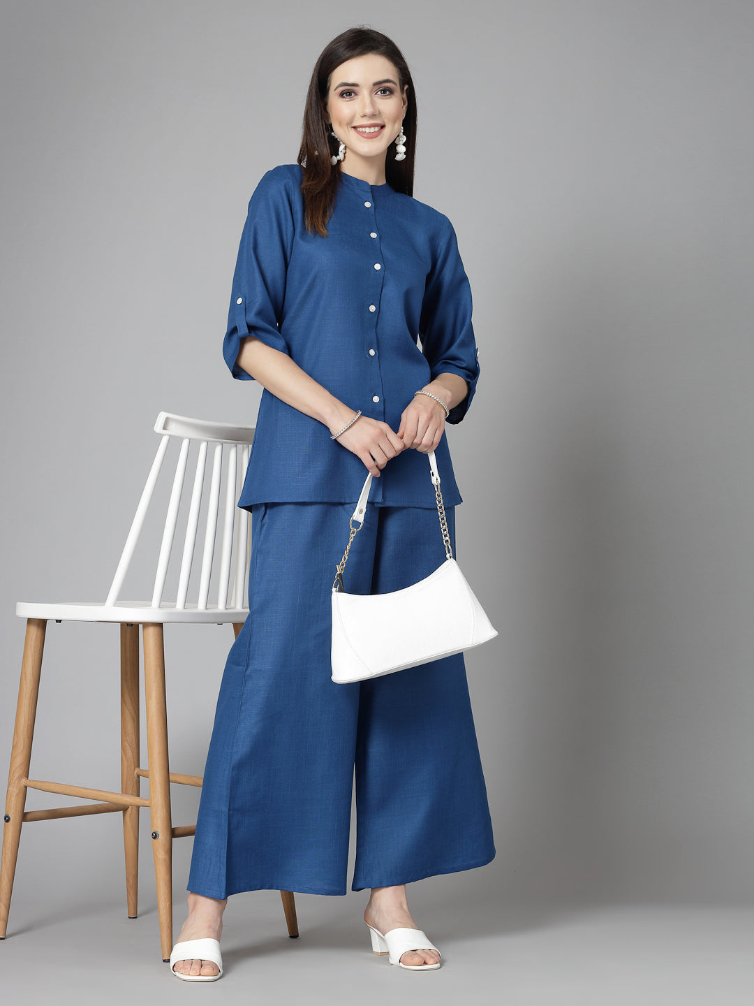 Solid Cotton Blend Co-Ord Set (Pre-Order)