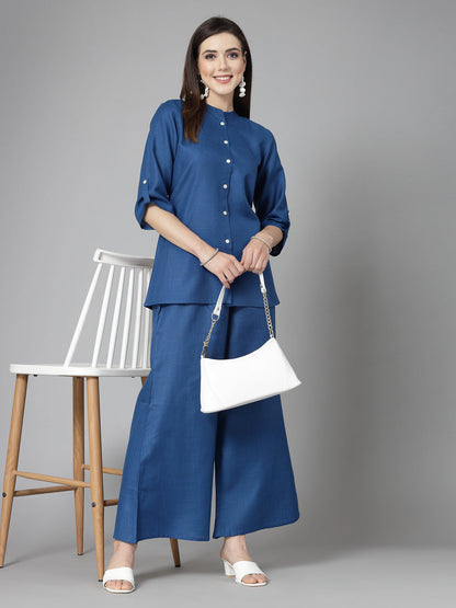 Solid Cotton Blend Co-Ord Set (Pre-Order)