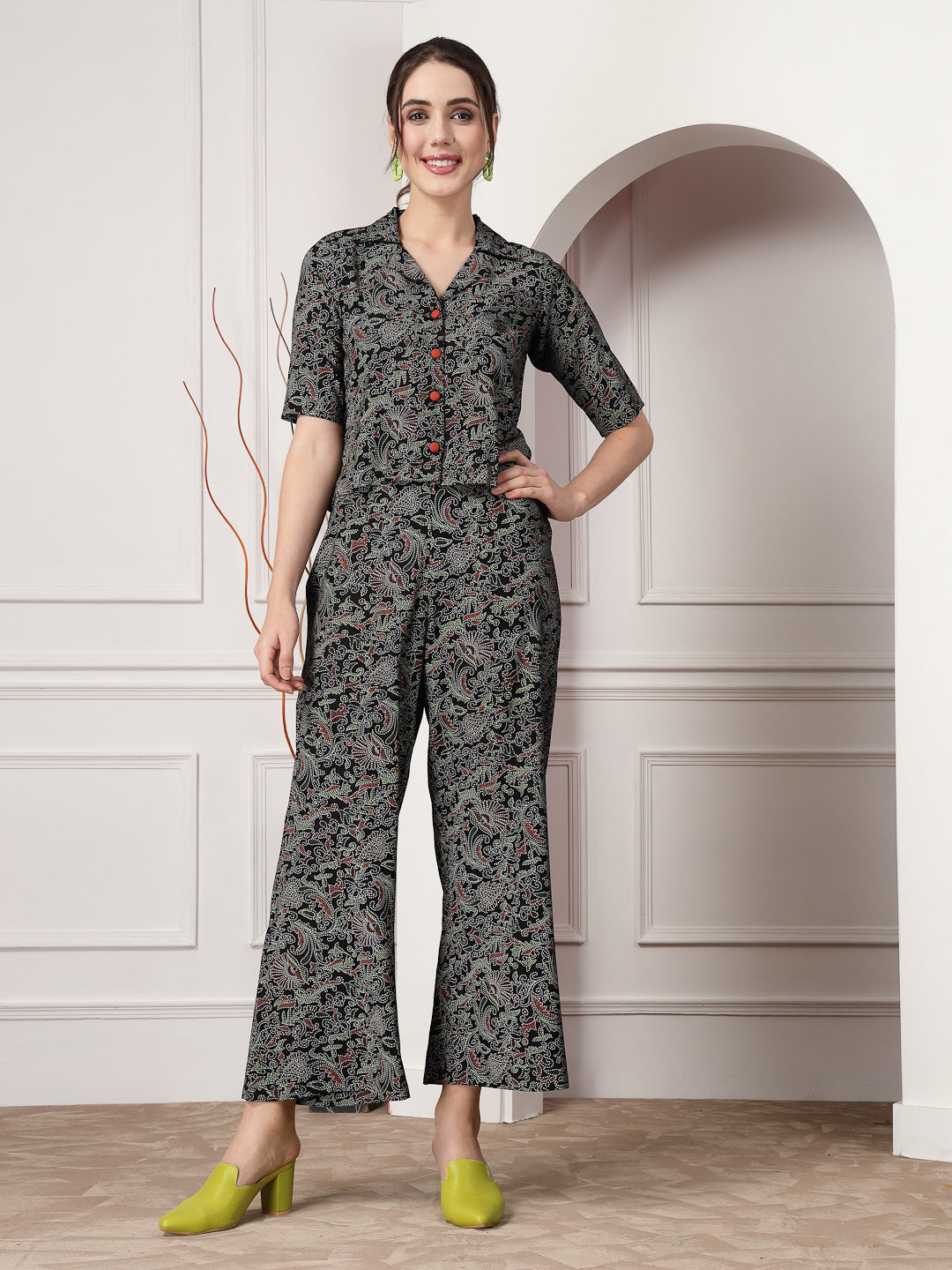 Kalamkari Printed Rayon Co-Ords Set (Pre-Order)