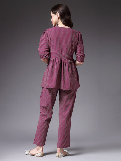 Self Woven Kantha Cotton Co-Ord Set (Pre-Order)