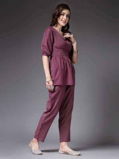 Self Woven Kantha Cotton Co-Ord Set (Pre-Order)